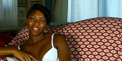 Lovely ebony model Parris Love fingering her wet cunt