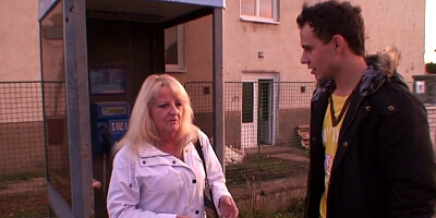 Whorish Old Blonde Riding a Young Dick Like a Professional