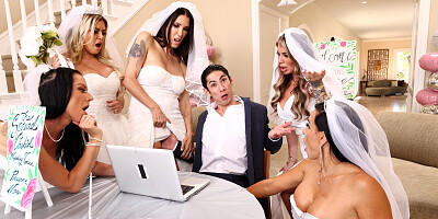 Amazing bride bang session with a hot mommy and other slags