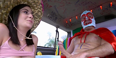 Chick runs into boy who fucks her in the van