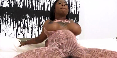 Ebony MILF receives white cock and sperm in pussy