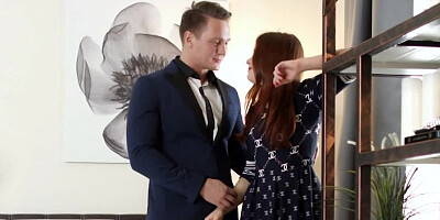 Red-haired hottie enjoys awesome anal sex with lover