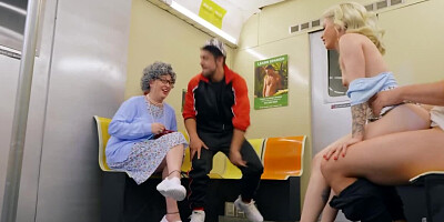 Crazy couple Kyle Mason and Lola Fae is having sex a subway