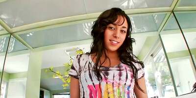 Cute, little Latina likes to suck a huge black dick