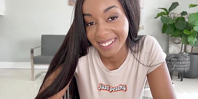 Incredible black lady with big naturals taking cock