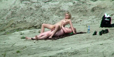 Voyeur spycam on the beach