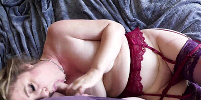 Busty blonde MILF is having POV sex with her stepson