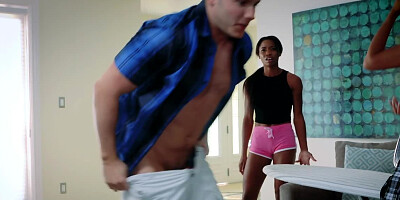 Ebony teen agrees to receive a sex lesson by lecherous stepmom