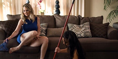 Kimmy Kimm eating out a blonde in front of a total cougar