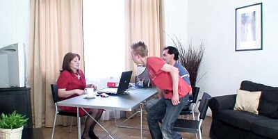 Grandma Friends featuring lover's fmm in threesome clip