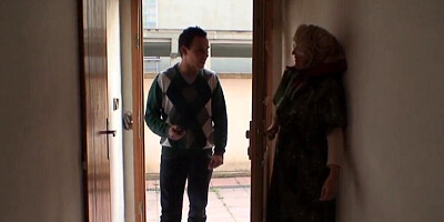 Mature blonde woman from Eastern Europe used by a lad