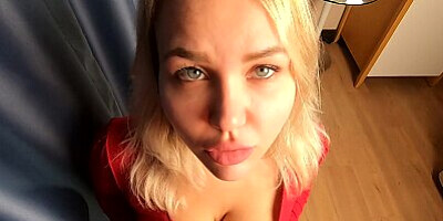 Sloppy Blowjob from a cute Girl with Big Tits