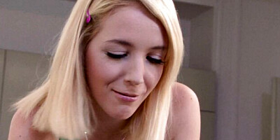 Lissome one and only's blonde action