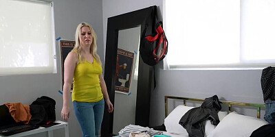 Frustrated lad gets to drill the busty blonde stepmother