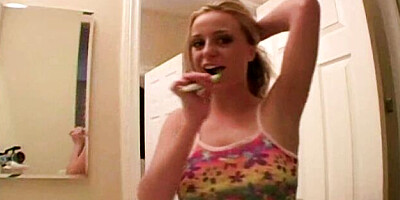 Denice's toothbrush scene