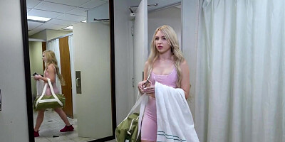 Incredible blonde offers her slutty services to a hung dude