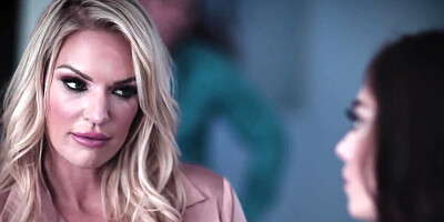 Good looking women enjoying a twisted threesome, kind of