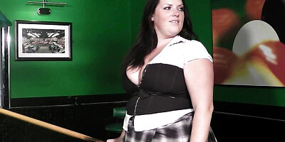 Enticing femme's pool table scene