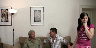 Lover's mother threesome video