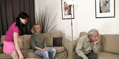 Lover's mother threesome