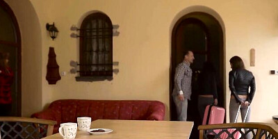 Bouncy George Uhl and Eveline Dellai's ffm in threesome porn