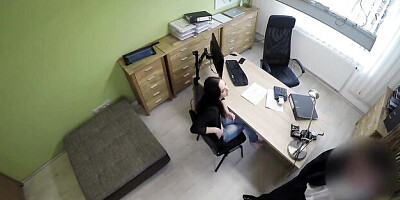 Cutesy minx at agent scene