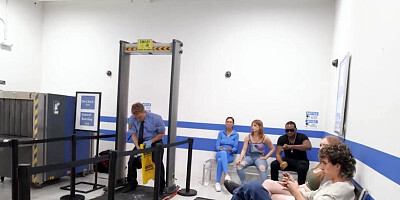 Traveler getting fucked by two TSA dudes in a hot video