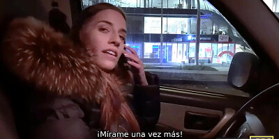 Salacious girl gives a blowjob to the extortionist