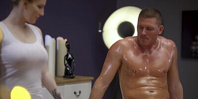Massage Rooms Scottish stunner Georgie Lyall hot oily fuck with UK stud