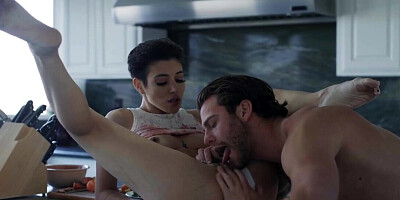 DILF is fucking a brunette that has amazing curves