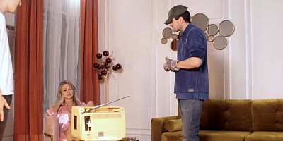 Older blonde with great curves is feeling very blessed