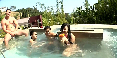 Pool party turns into a underwater sex orgy