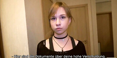 Classy sweet thing's money action