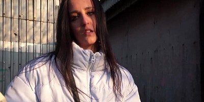 Brunette girl with a perfect ass fucks in the basement