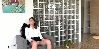 After the interview she is ready to suck and fuck hard