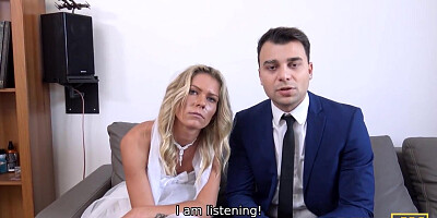 Claudia Macc wants him to stretch her out after the ceremony