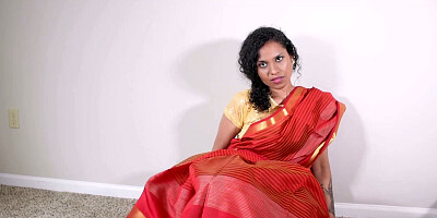 Amateur Indian wife is slowly revealing her tits and ass