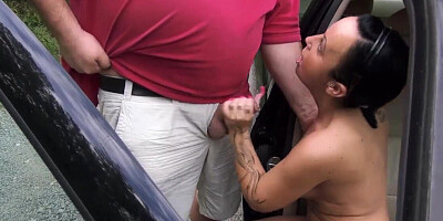 Mature lady doing her best with the biggest boner she found