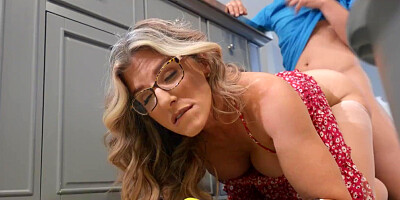 Petite blonde and her steamy mom share best FFM rounds