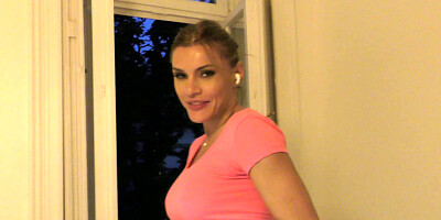 Slutty blonde gives an interview after being double penetrated