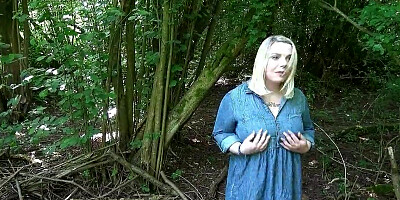 Curvy coed fucking two dudes in the woods just for fun