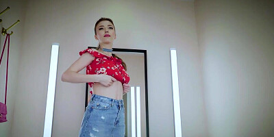 First time masturbating in public for a popular whore