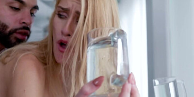 Small-tittied porn actress acts like a submissive during sex