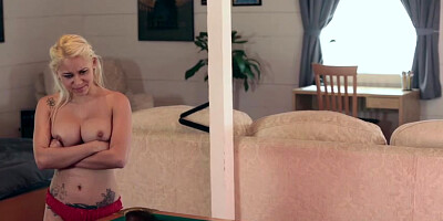 Lustful and petite Marsha May gets her pussy fucked by step dad