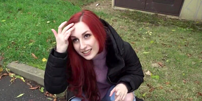 Redheaded babe with a meaty ass pleasured in POV by a stranger