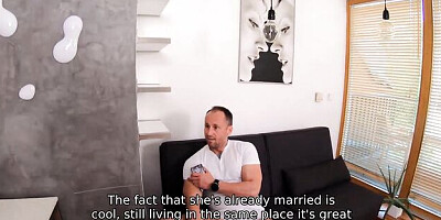 Smiling Jenifer Jane at watching scene