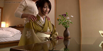 Kimono wife knows how to look sexy while almost modest