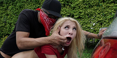 Stalker fucking his prey in a public setting