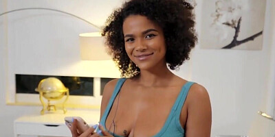 Mulatto gets fucked by the jerking off stepbrother