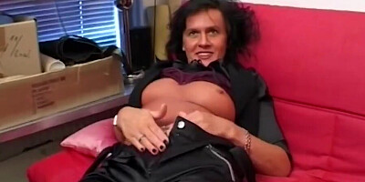 Horny brunette mature banged after watching porn